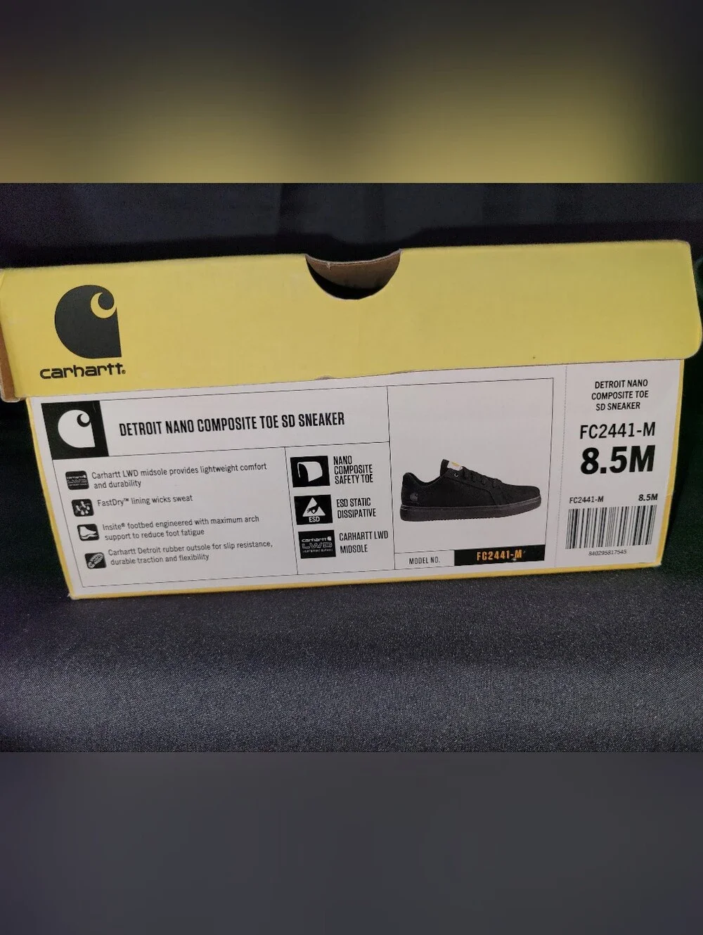 Carhartt Men’s Black Low-Top Canvas Composite Toe Sneaker